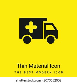Ambulance minimal bright yellow material icon
