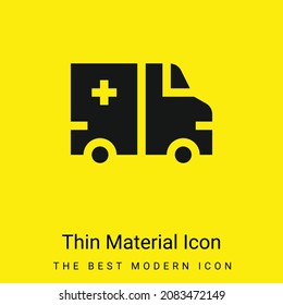 Icono de material amarillo brillante mínimo de ambulancia
