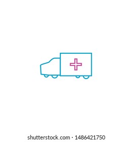 Ambulance minimal line icon vector
