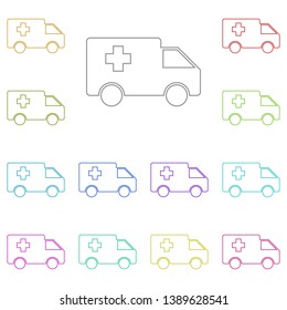 Ambulance multi color icon. Simple thin line, outline vector of Medicine icons for UI and UX, website or mobile application