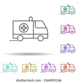 Ambulance multi color icon. Simple thin line, outline vector of speed icons for ui and ux, website or mobile application