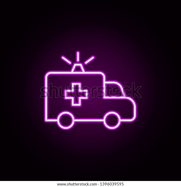 Ambulance neon icon.\
Elements of medical set. Simple icon for websites, web design,\
mobile app, info\
graphics