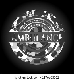 Ambulance on grey camouflage pattern