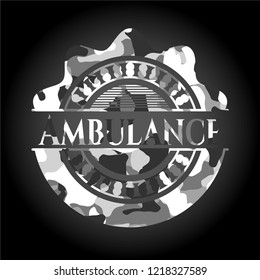 Ambulance on grey camouflage pattern