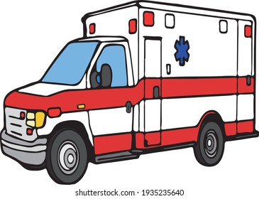 Ambulance Van Flat Vector Back View Stock Vector (Royalty Free) 1279455265