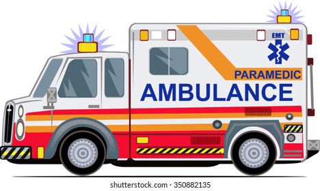 Ambulance on a white background, 