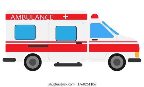 Ambulancia en un fondo blanco. Imagen vectorial, eps 10