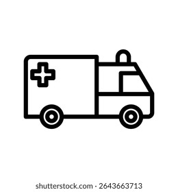 Ambulance Outline bold Vector Icon which can be easily modified or Edited 