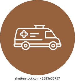 Ambulance Outline Circle Style Icon Design