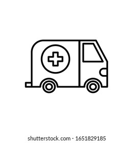 Ambulancia con vector de icono de contorno