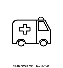 Ambulancia con vector de icono de contorno