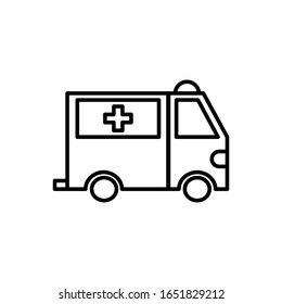 Ambulancia con vector de icono de contorno