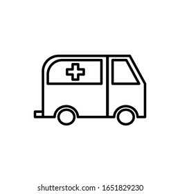 Ambulancia con vector de icono de contorno