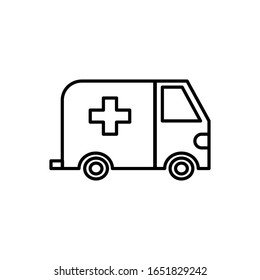 Ambulancia con vector de icono de contorno