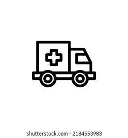 Ambulancia con el vector de iconos de contorno