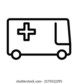 Ambulance Outline Icon Vector Illustration