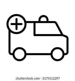 Ambulance Outline Icon Vector Illustration