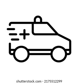 Ambulance Outline Icon Vector Illustration