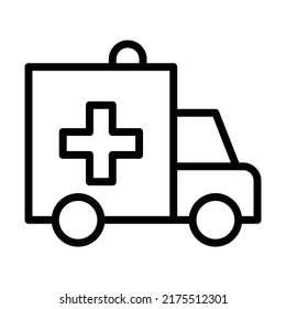 Ambulance Outline Icon Vector Illustration