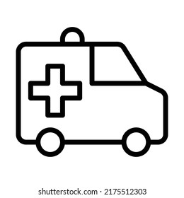 Ambulance Outline Icon Vector Illustration