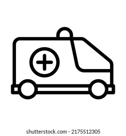 Ambulance Outline Icon Vector Illustration