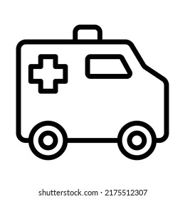 Ambulance Outline Icon Vector Illustration