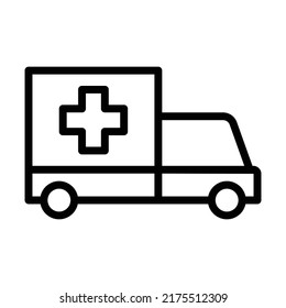 Ambulance Outline Icon Vector Illustration