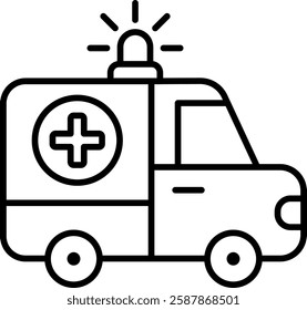 Ambulance Outline icon vector illustration