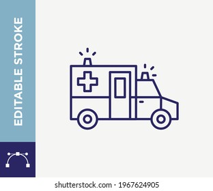 Icono del vector de contorno de ambulación Apilamiento editable