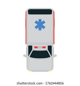 Ambulance paramedic top view design, Life guard emergency and rescue theme Vector illustration