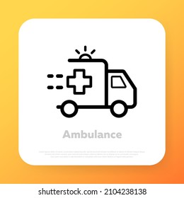 Ambulance Paramedic Vehicle. Medical Services, Medical Consultation. Medical Aid Symbol. Medical Support. Healthcare. Can Be Used For Topics Such As Medicine, Clinic, Healthcare. Vector Illustration.