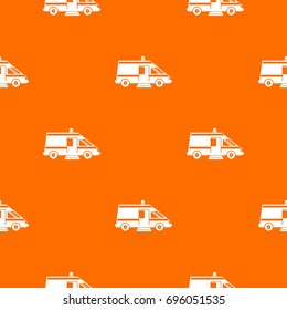 Ambulance pattern repeat seamless in orange color for any design. Vector geometric illustration