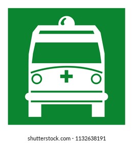 Ambulance Pick Up Point Symbol Sign,Vector Illustration, Isolate On White Background, Label ,Icon. EPS10