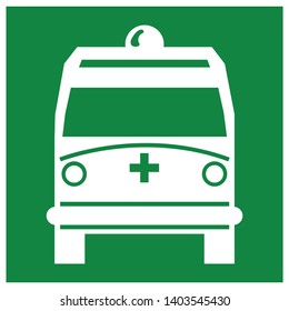 Ambulance Pick Up Point Symbol Sign,Vector Illustration, Isolate On White Background, Label ,Icon. EPS10
