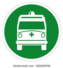 Signo de símbolo de punto de recogida de ambulancia,Ilustración vectorial, Aislar sobre fondo blanco, Etiqueta ,Icono. EPS10