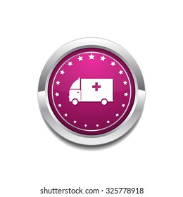 Ambulance Pink Vector Button Icon