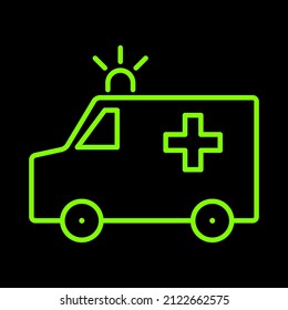 ambulance with plus vector icon sign symbol. isolated graphic illustration