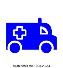 ambulance with plus vector icon sign symbol. isolated graphic illustration