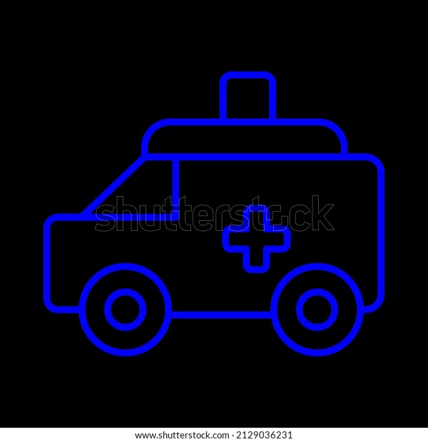 ambulance with plus vector icon sign symbol.\
isolated graphic\
illustration