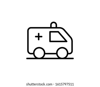 Ambulance premium line icon. Simple high quality pictogram. Modern outline style icons. Stroke vector illustration on a white background. 