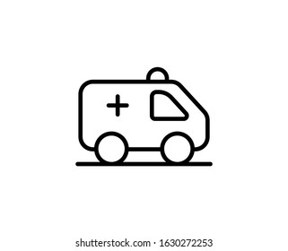 Ambulance premium line icon. Simple high quality pictogram. Modern outline style icons. Stroke vector illustration on a white background. 