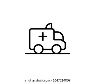 Ambulance premium line icon. Simple high quality pictogram. Modern outline style icons. Stroke vector illustration on a white background. 