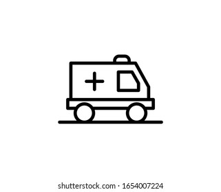 Ambulance premium line icon. Simple high quality pictogram. Modern outline style icons. Stroke vector illustration on a white background. 