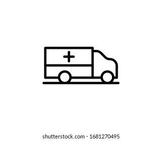 Ambulance premium line icon. Simple high quality pictogram. Modern outline style icons. Stroke vector illustration on a white background. 