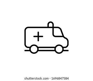 Ambulance premium line icon. Simple high quality pictogram. Modern outline style icons. Stroke vector illustration on a white background. 
