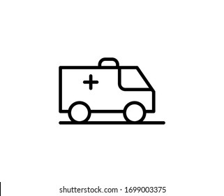 Ambulance Premium Line Icon. Simple High Quality Pictogram. Modern Outline Style Icons. Stroke Vector Illustration On A White Background. 