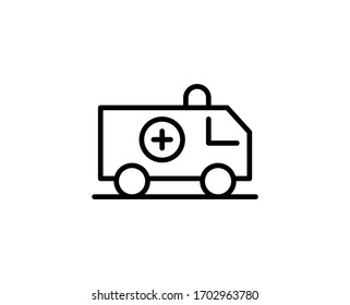 Ambulance premium line icon. Simple high quality pictogram. Modern outline style icons. Stroke vector illustration on a white background. 