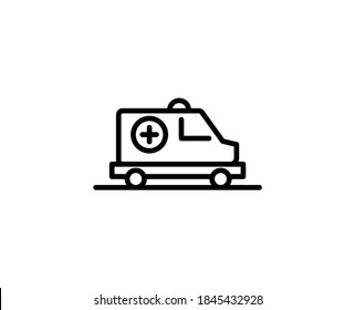 Ambulance premium line icon. Simple high quality pictogram. Modern outline style icons. Stroke vector illustration on a white background. 