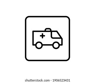 Ambulance premium line icon. Simple high quality pictogram. Modern outline style icons. Stroke vector illustration on a white background. 