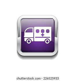 Ambulance Purple Vector Icon Button